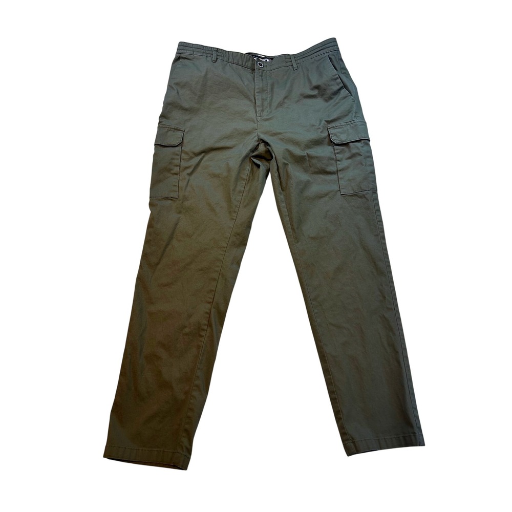 Joseph Abboud Mens Modern Fit Cargo Pants Olive Green XL Elastic Waist Drawstrin